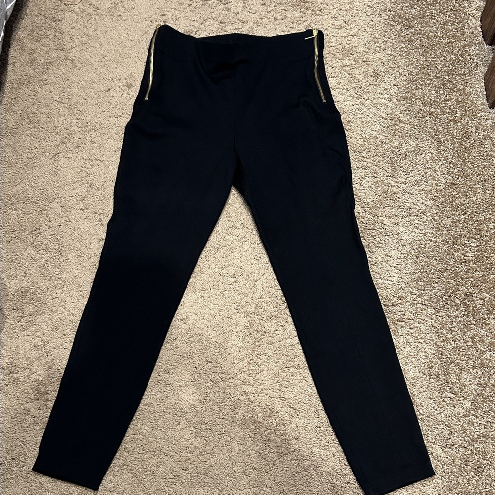INC International Concepts Black Leggings with Gold Accents